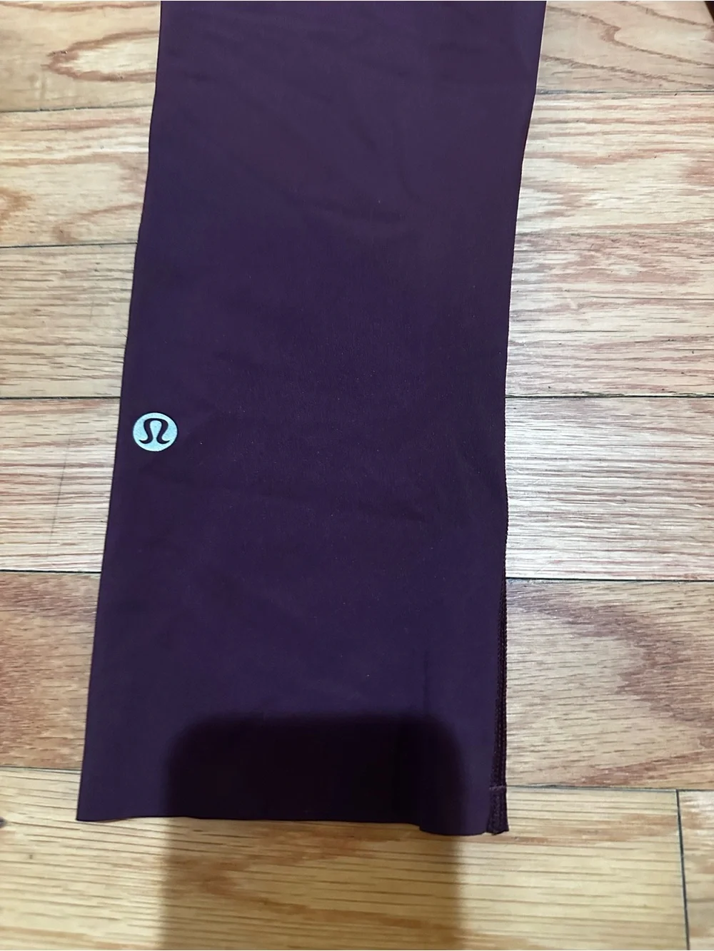 Lululemon Fast And Free Crop Leggings Black Cherry Maroon Activewear 4